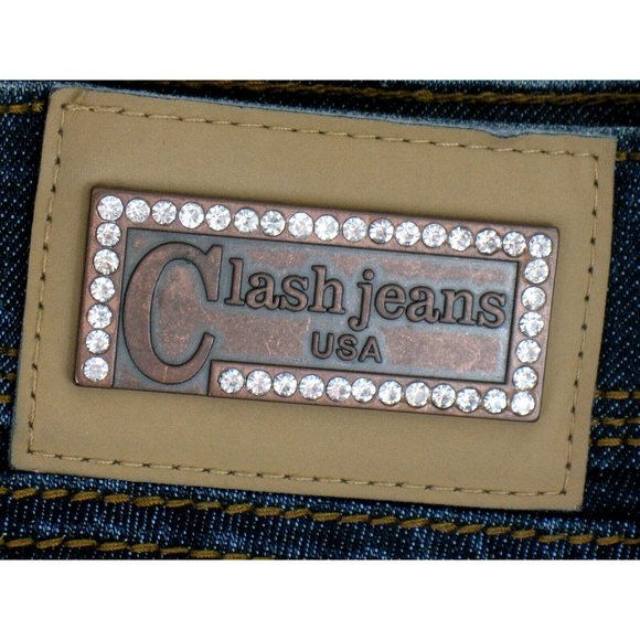 Clash Jeans - Skinny Slim - Dark Wash - Embellished - Women's Size 1 (tag) - Picture 3 of 8